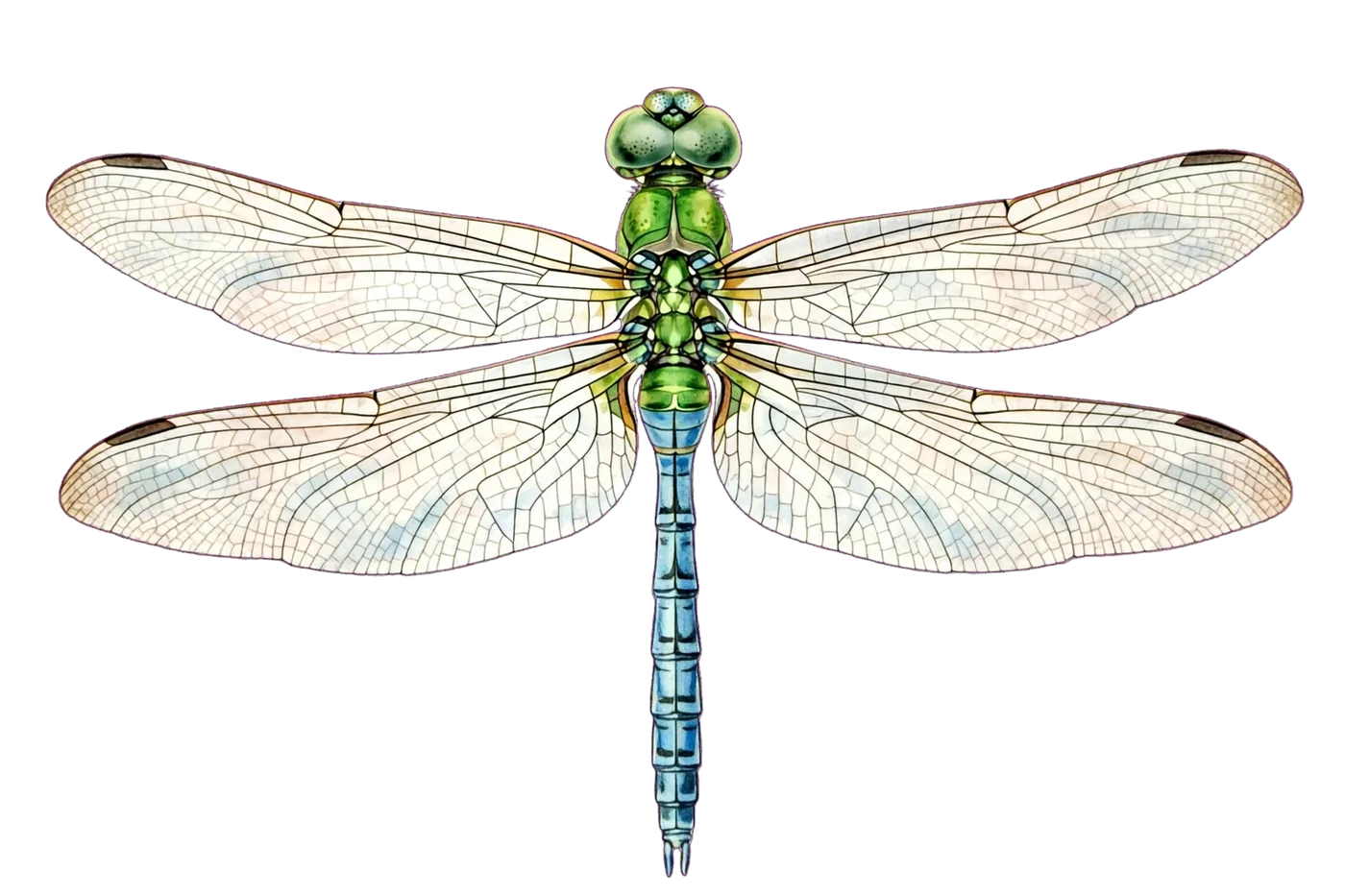 Illustrated identification of a green darner dragonfly
