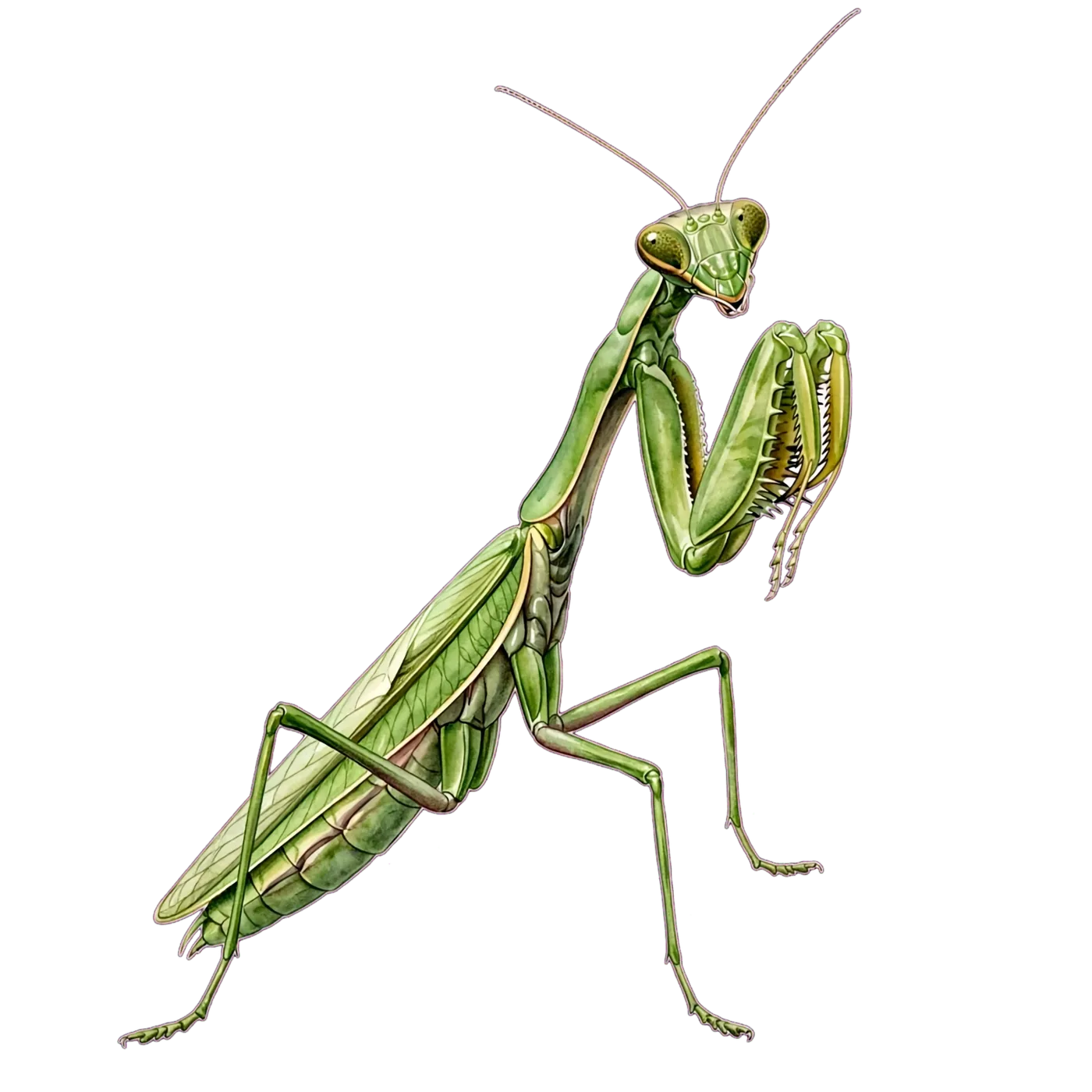 Illustrated identification of a praying mantis