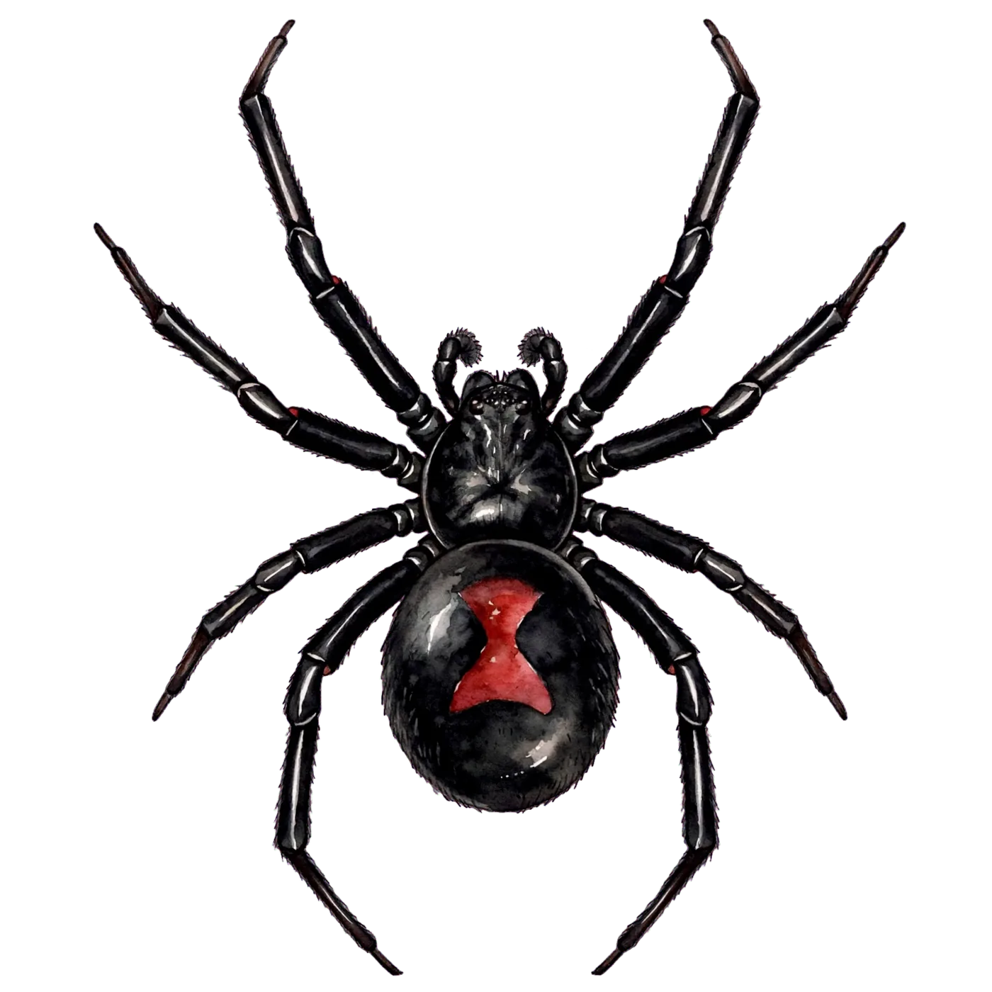 Illustrated identification of a black widow spider