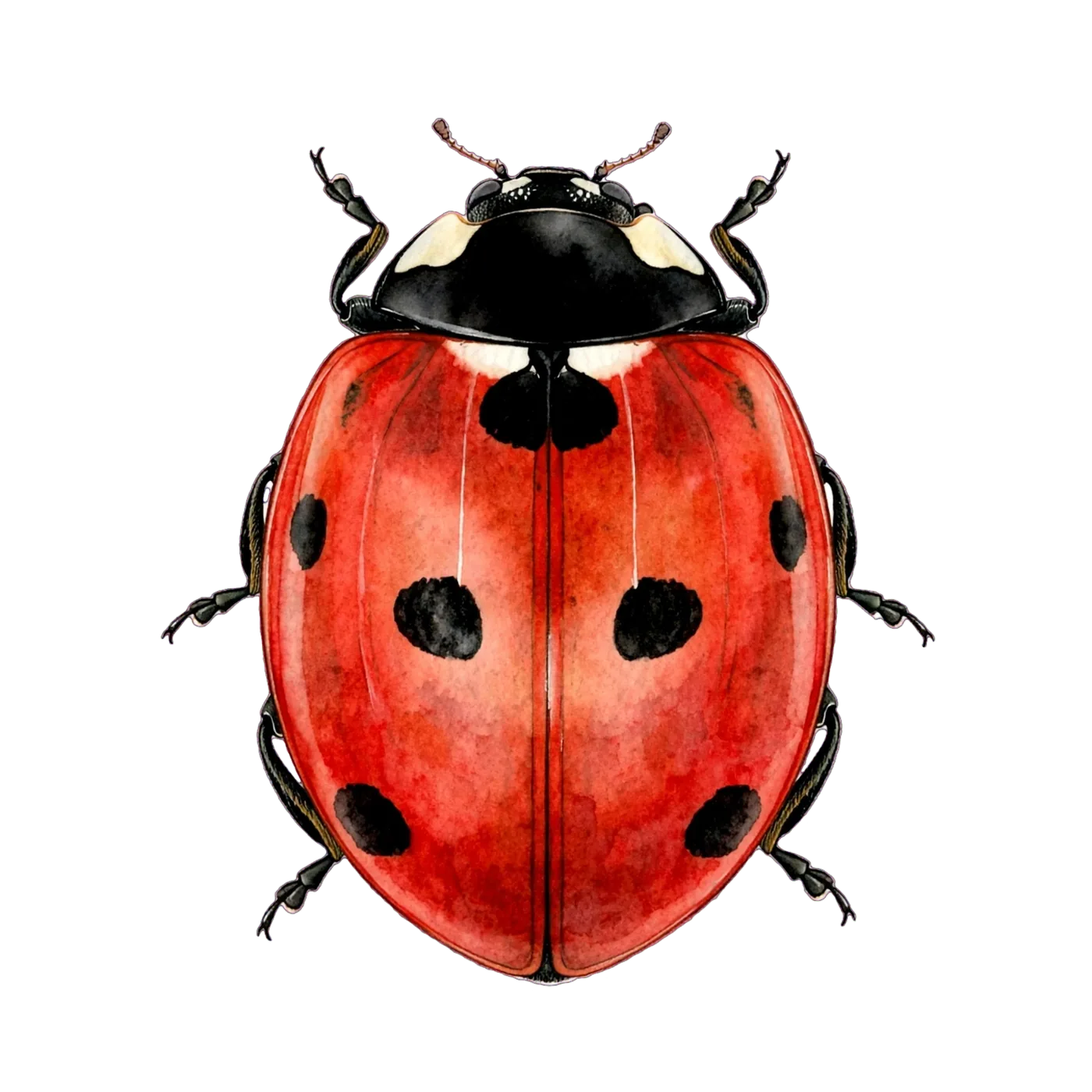 Illustrated identification of a seven-spotted ladybug