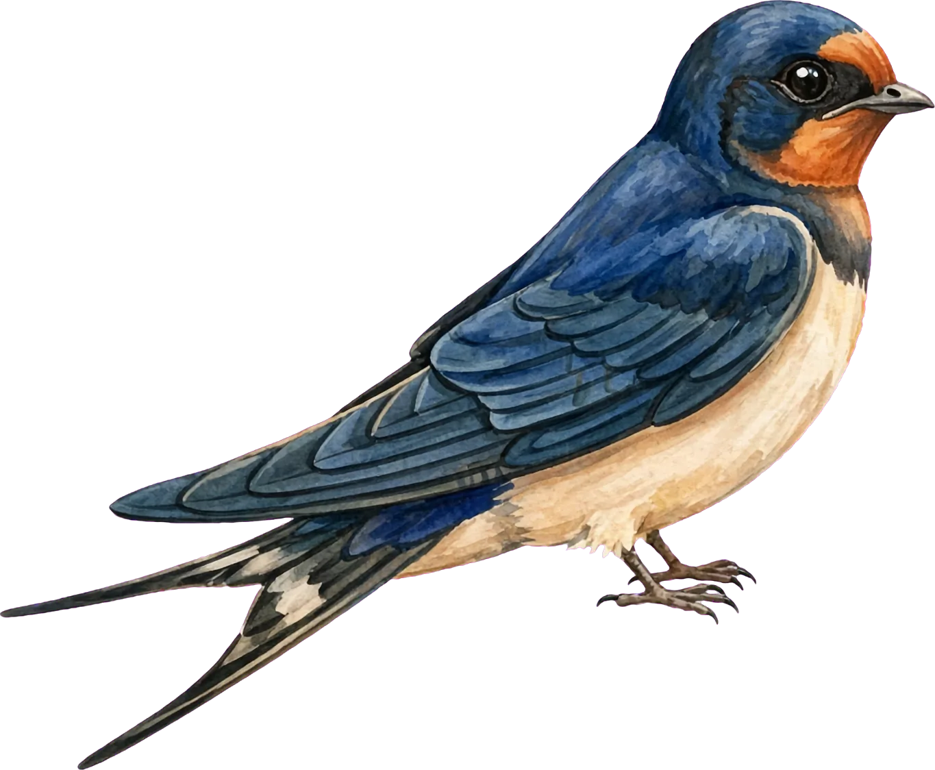 Illustrated identification of a barn swallow