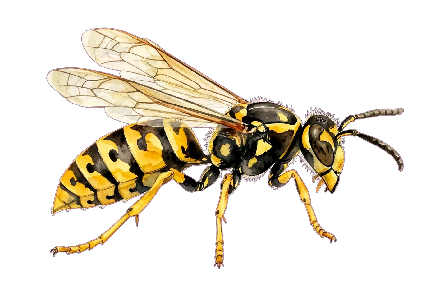 Illustrated identification of a yellow jacket